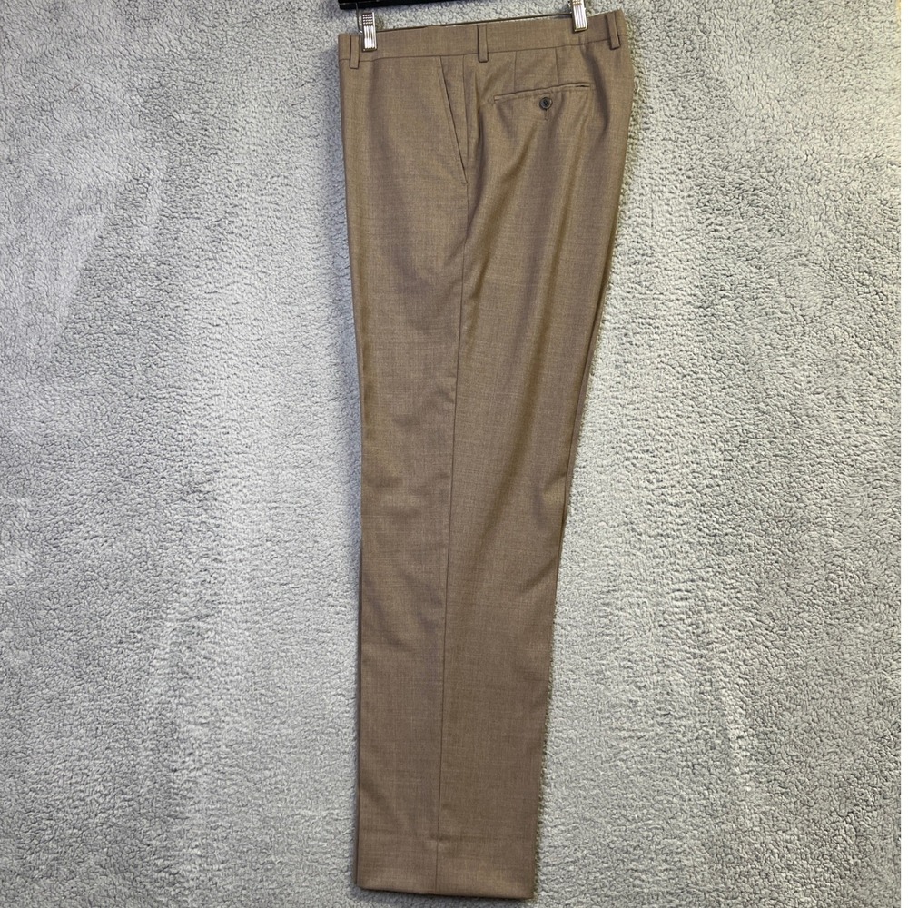 Joseph Abboud Dress Pants Men 40 Reg Taupe Brown Reda Super 110s Wool Trousers